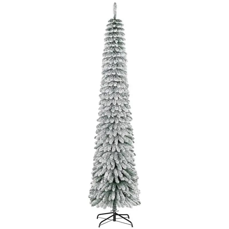 Slim Flocked Christmas Tree, 240 cm