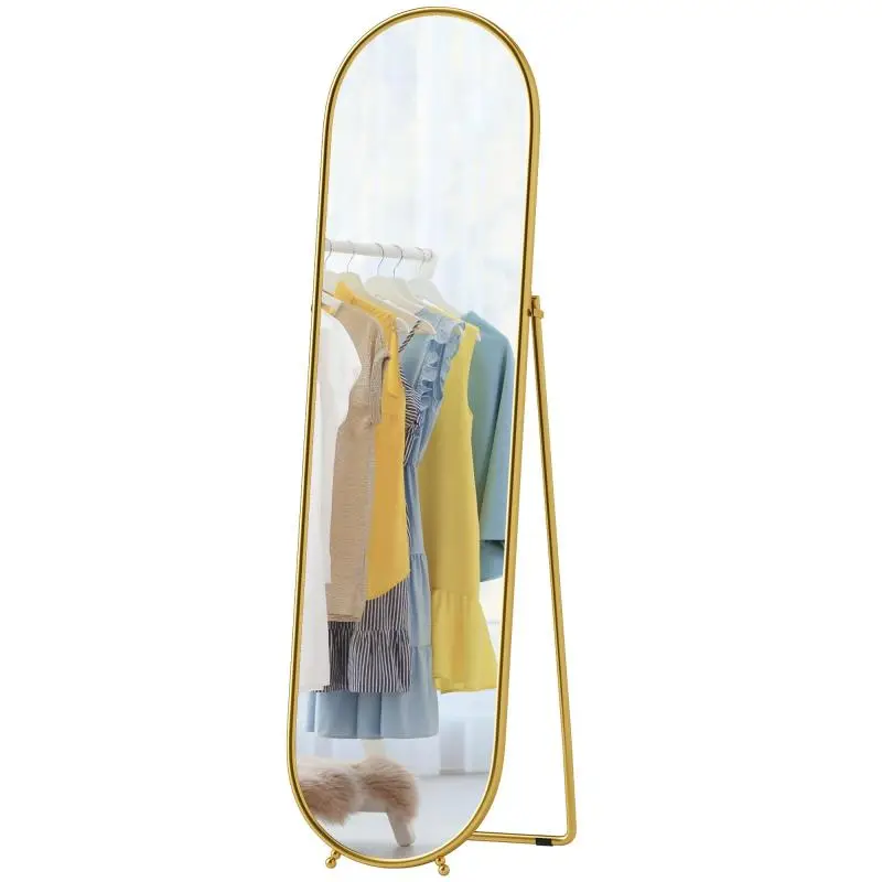 Oval Full-Length Mirror, 50 × 180 cm, Gold