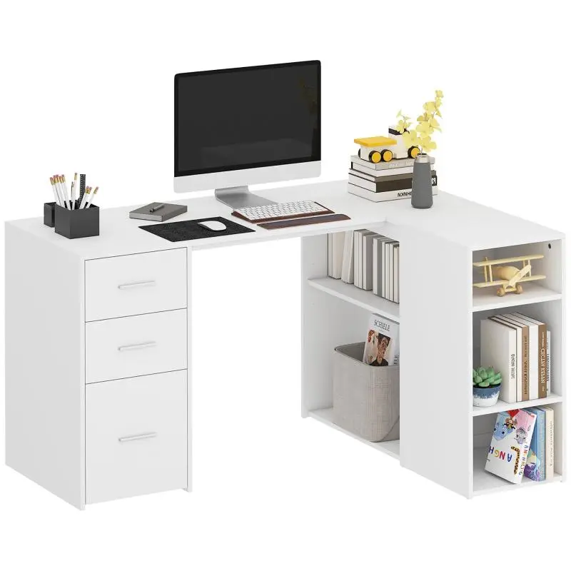 Corner Desk with 3 Drawers, 140 × 100 cm
