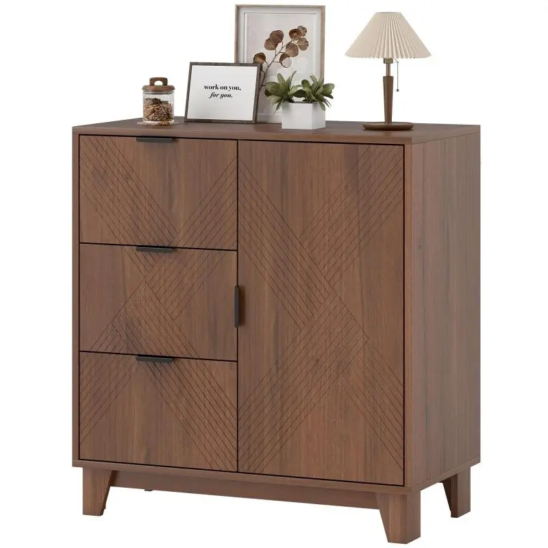 Sideboard with 3 Drawers and Adjustable Shelf