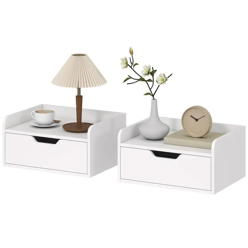 Set of 2 Wall-Mounted Bedside Tables, 40 cm