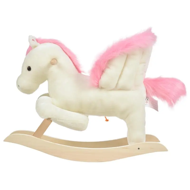 Rocking Horse with Sounds, White and Pink