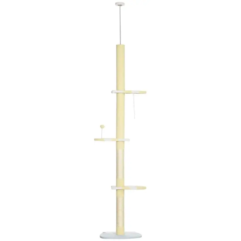 Floor-to-Ceiling Cat Tree with Sisal Post, 47 × 34 × 220-260 cm