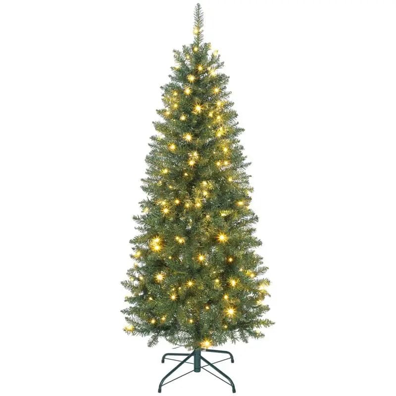 Slim Artificial Christmas Tree, 150 cm, With Lights