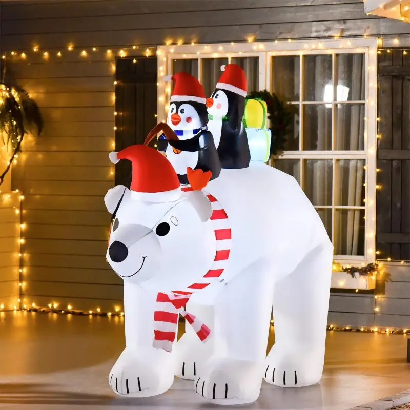 Inflatable Christmas Polar Bear Decoration with LEDs