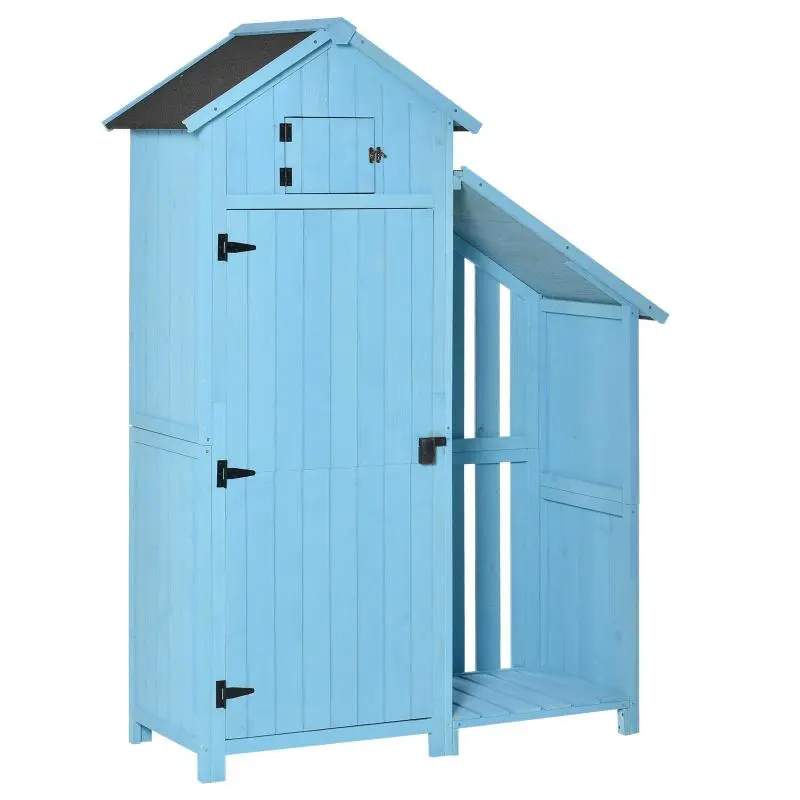 Garden Shed with 3 Shelves, 130 x 54.5 x 180 cm