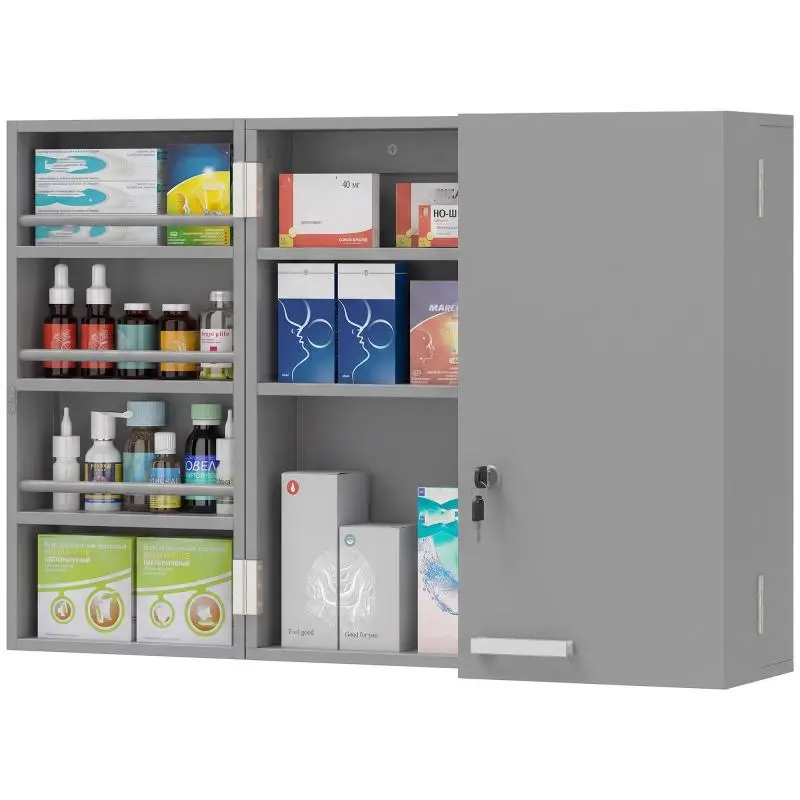 Wall-Mounted Medicine Cabinet with Lock, 53 cm