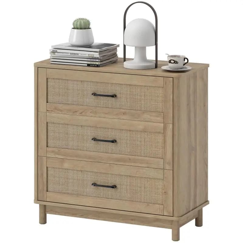 3-Drawer Chest of Drawers, 76 cm, Oak