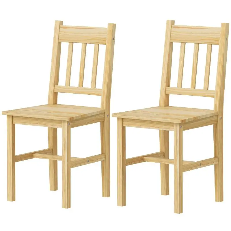 Set of 2 Wooden Dining Chairs