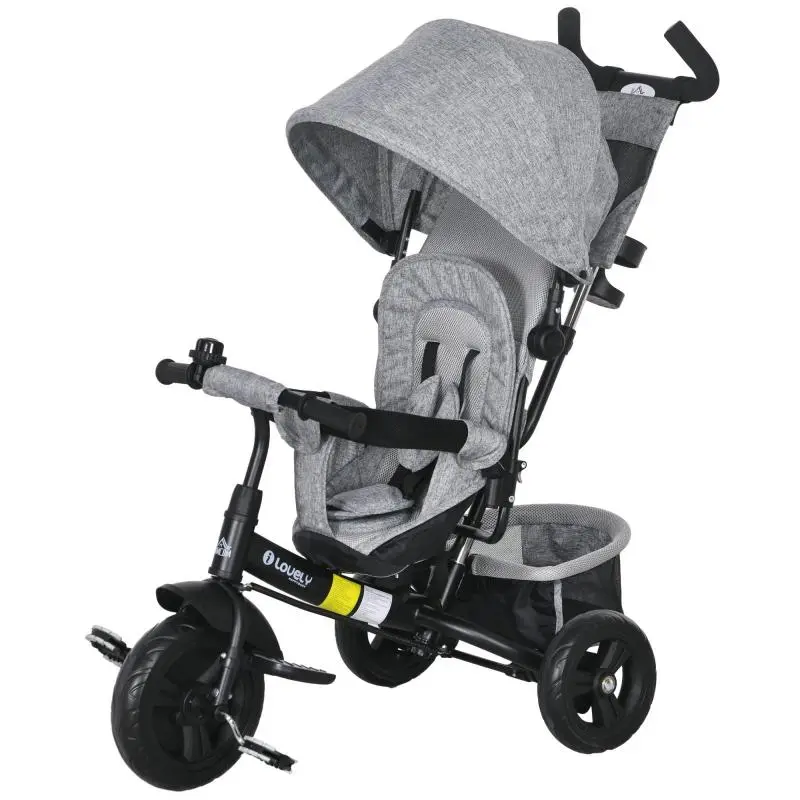 Children's Tricycle with Canopy and Push Handle