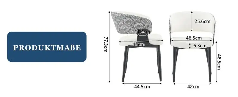 Set of 2 Dining Chairs with Armrests