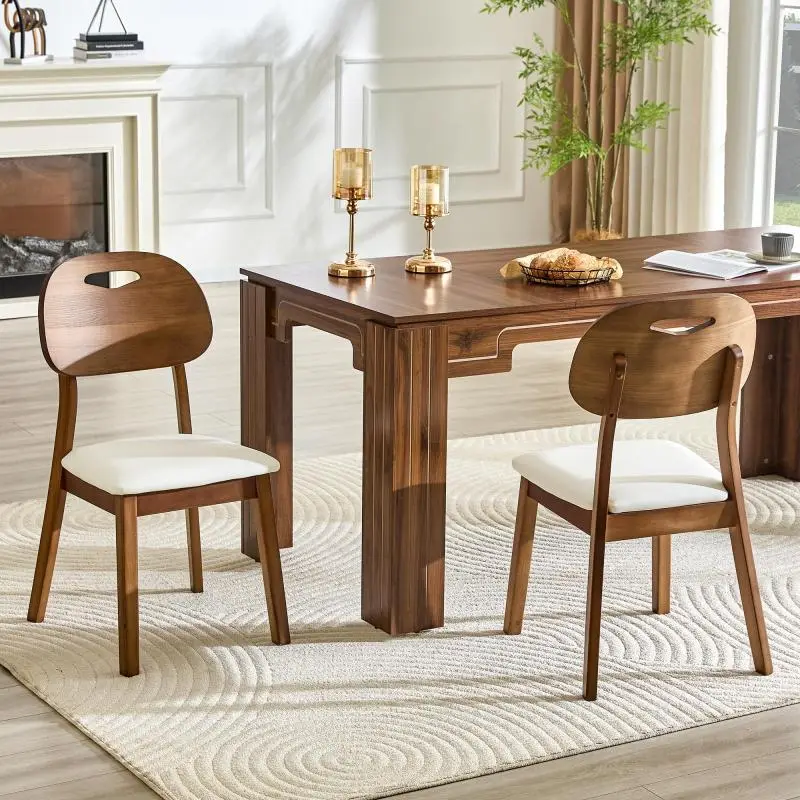 Set of 2 Dining Chairs with Oval Backrest