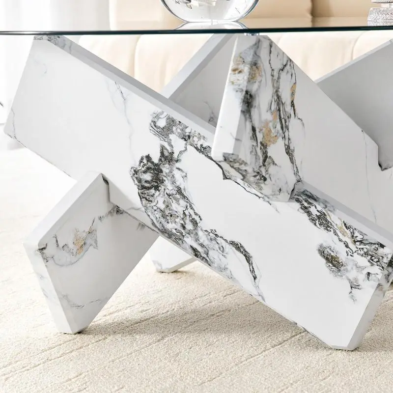 Round Glass Coffee Table, 79 cm