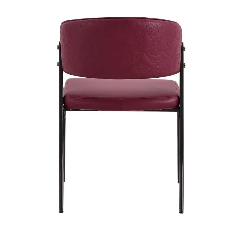 Set of 2 Upholstered Dining Chairs with Metal Frame