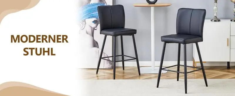 Set of 2 Bar Stools, 101 cm