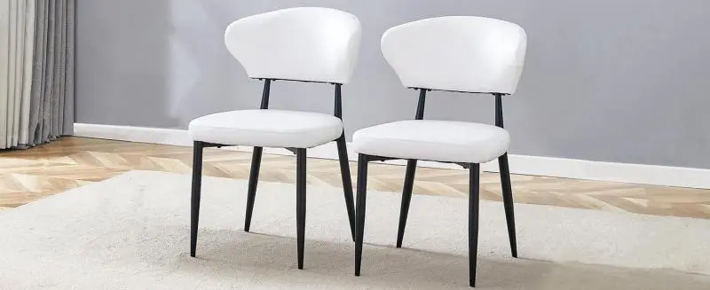 Set of 2 Dining Chairs, White