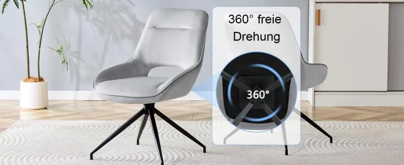 Set of 2 Swivel Dining Chairs