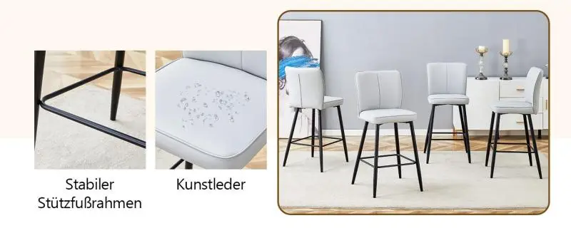Bar Stools, Set of 2, 101 cm