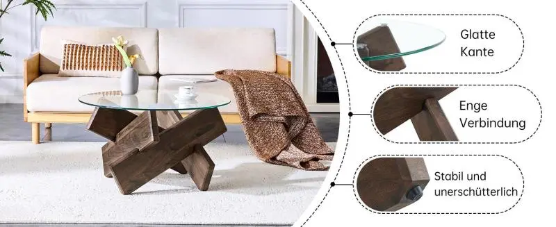 Round Glass Coffee Table, 79 cm