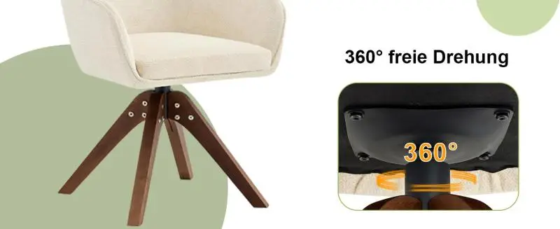 Set of 2 Swivel Dining Chairs