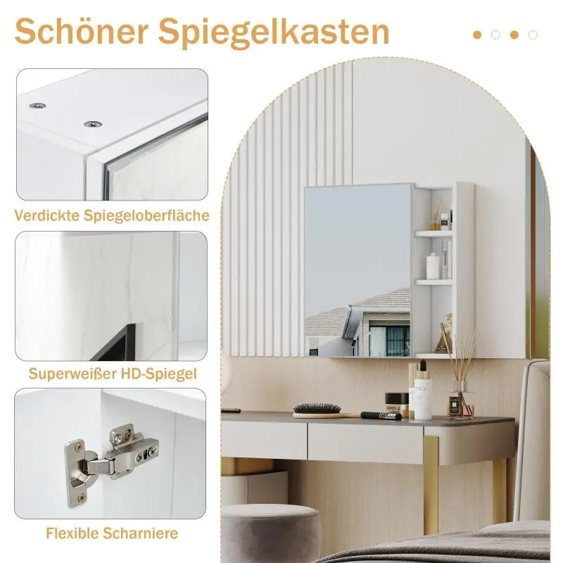 Wall-Mounted Mirror Cabinet, 55 cm