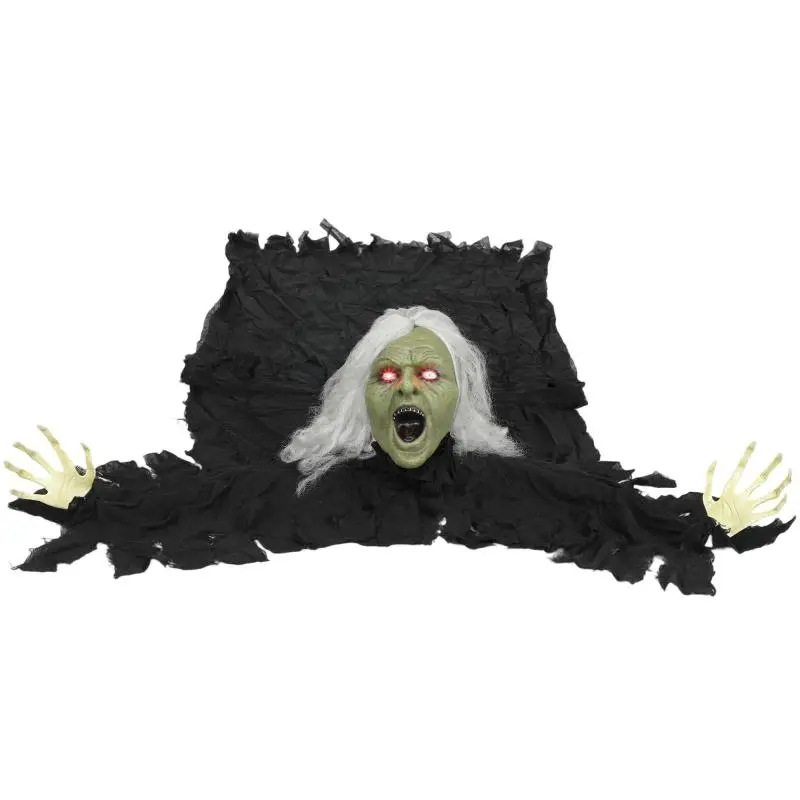 Crawling Zombie Woman Decoration with LED Eyes, 183 cm