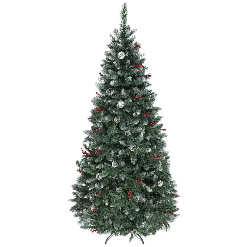 210 cm Christmas Tree with Pinecones and Red Berries