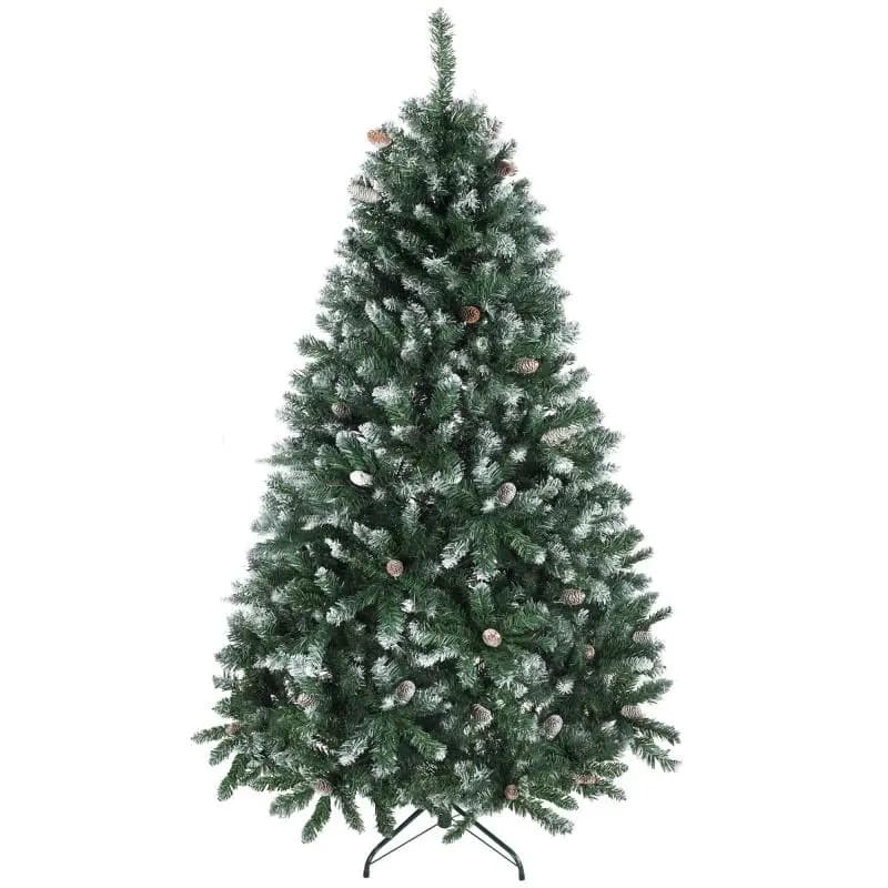 180 cm Flocked Christmas Tree with Pinecones