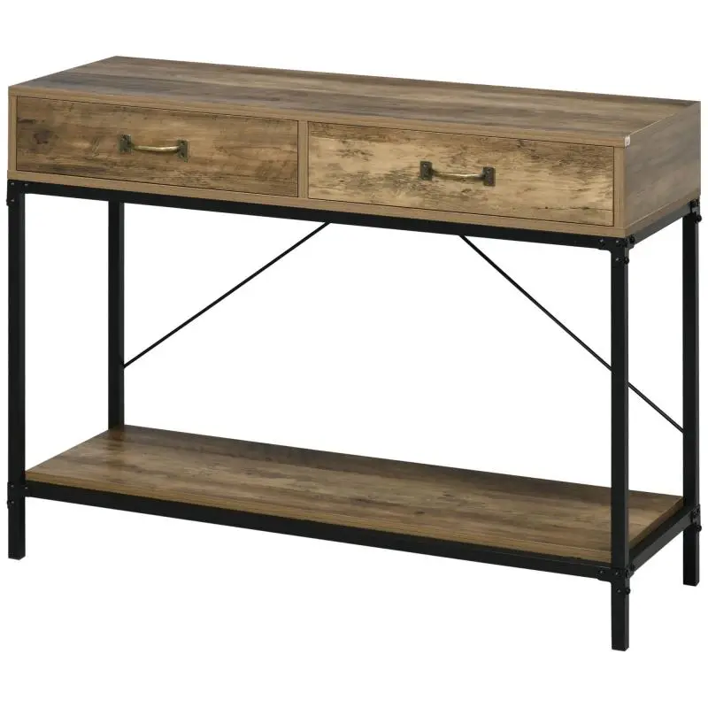 Console Table with 2 Drawers and Shelf