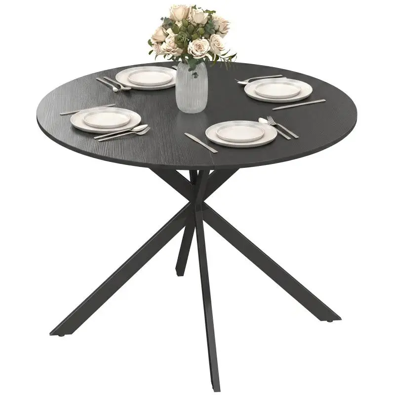 Round Dining Table, 100 cm, Black