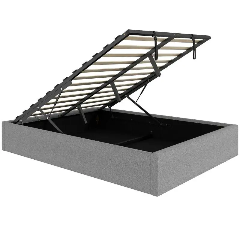 Storage Bed, 140 x 190 cm, Grey