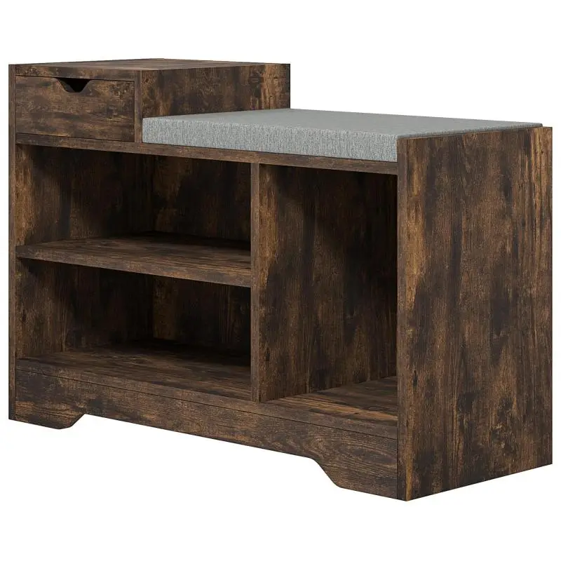 Shoe Storage Bench, 76.5 x 30 x 52 cm, Brown