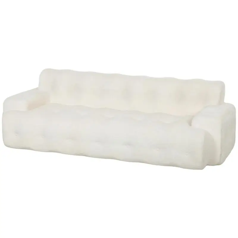 3-Seater Chenille Sofa, 211 cm, Cream