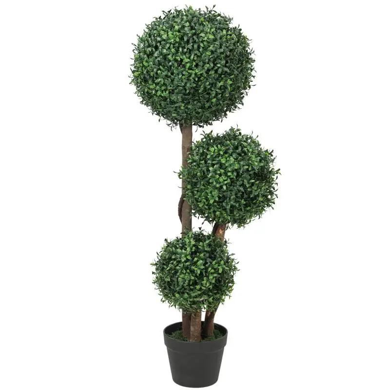 Artificial Boxwood Plant with 3 Balls, 100 cm