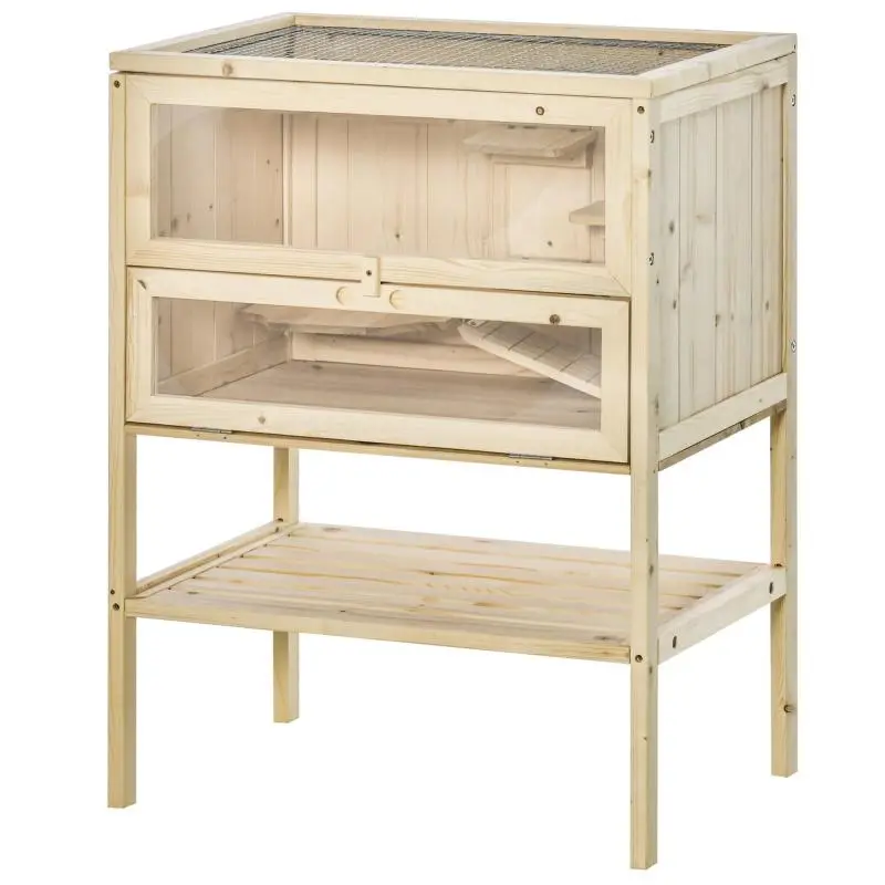 3-Tier Wooden Hamster Cage, 60 x 40 x 80 cm