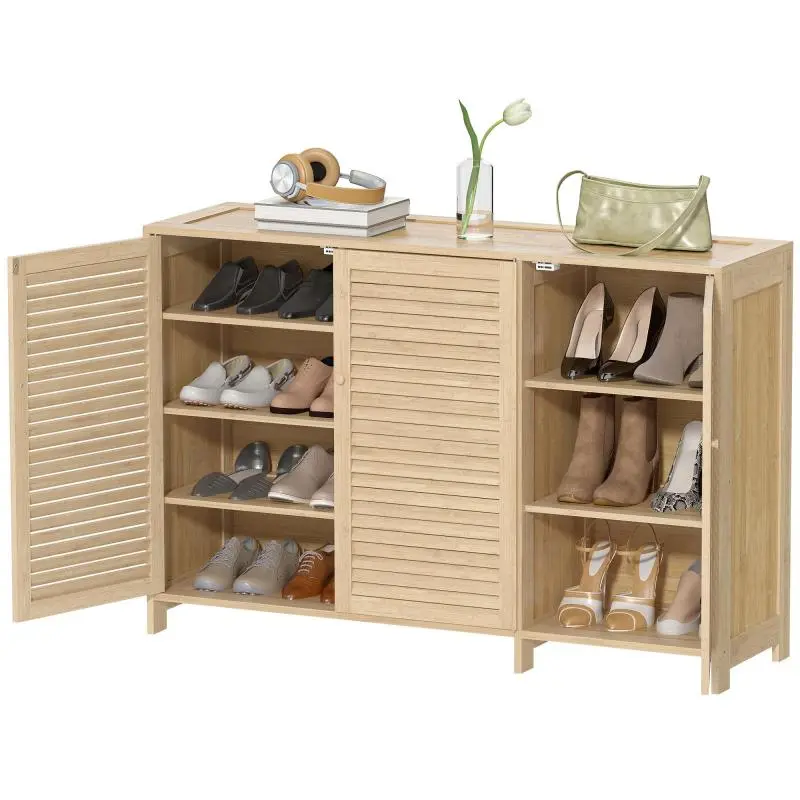 Bamboo Shoe Cabinet for 18 Pairs