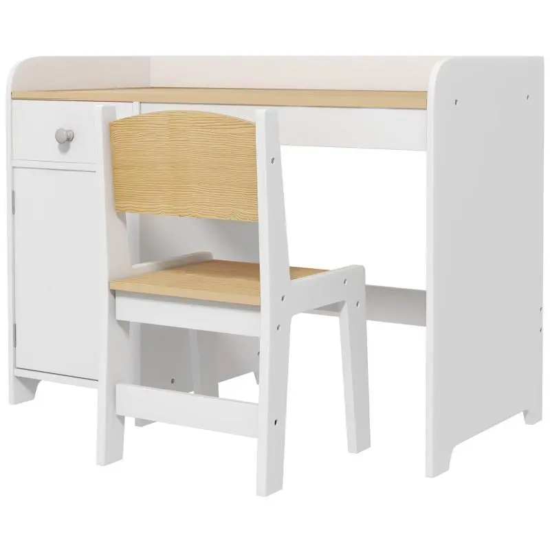 Children's Desk and Chair Set, White