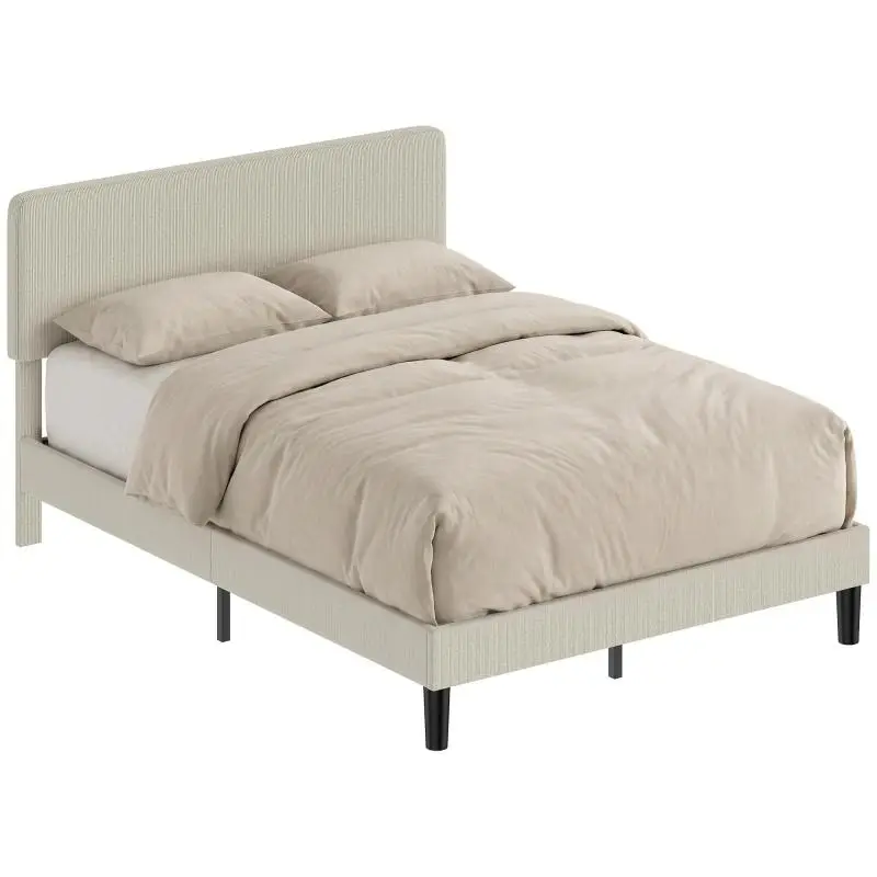Bed Frame for 140 x 190 cm Mattress, Light Grey
