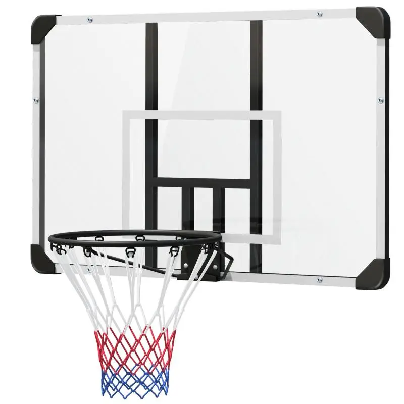 Wall-Mounted Basketball Backboard with Hoop