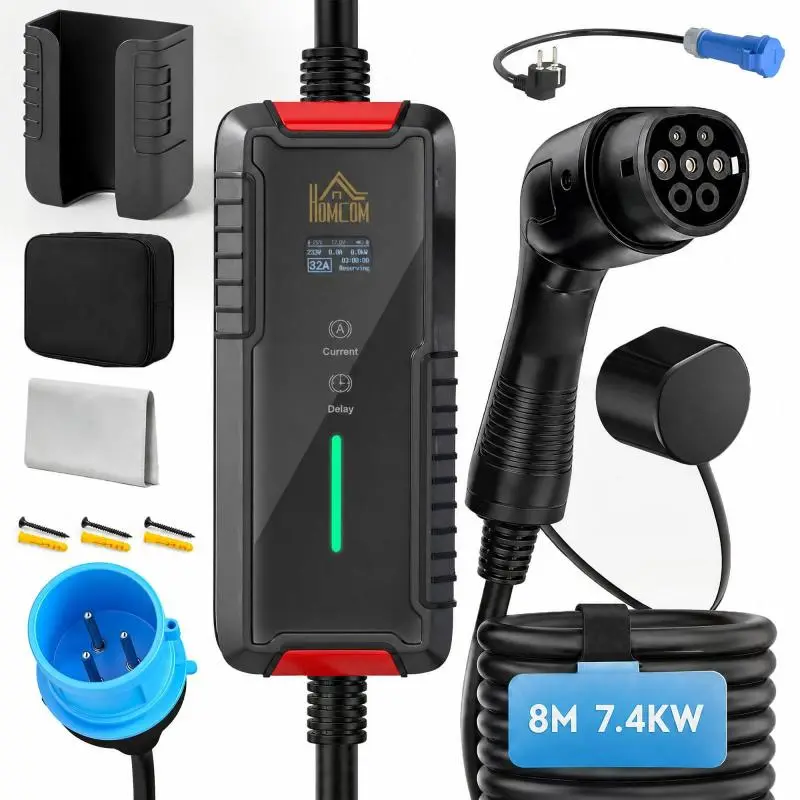 7.4 kW Electric Car Charger, 8 m, Type 2