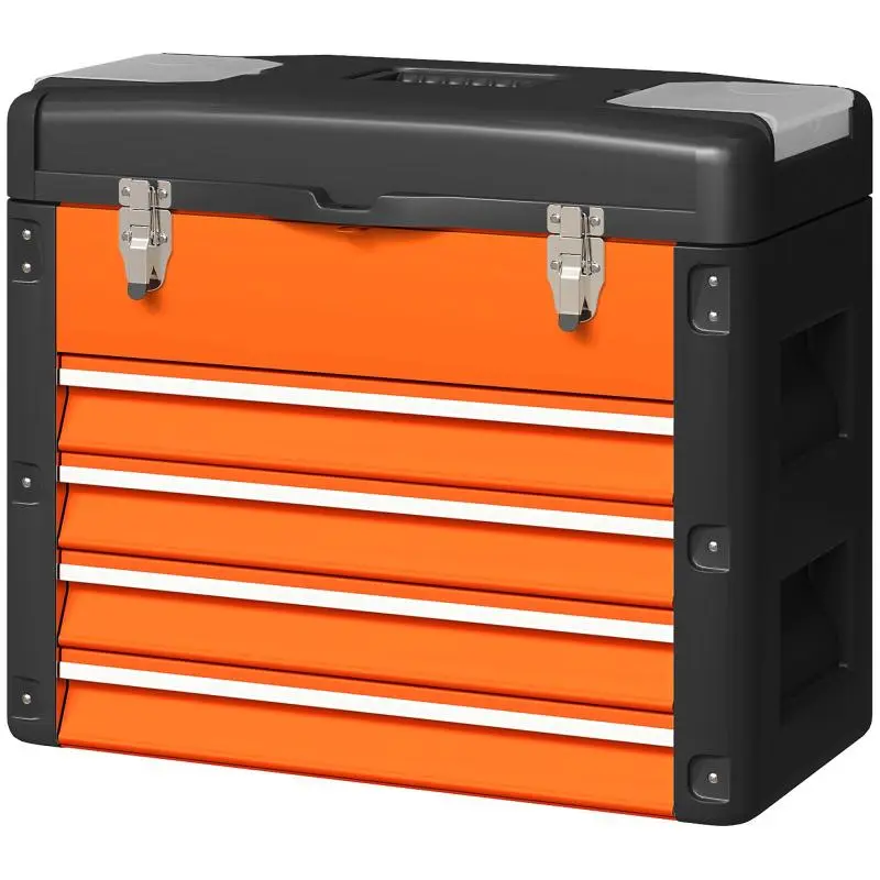 4-Drawer Steel Toolbox with Removable Tray
