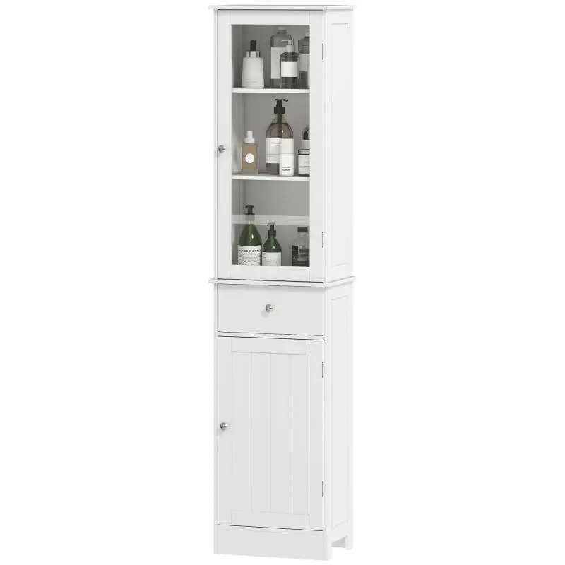 Bathroom Tall Cabinet, White