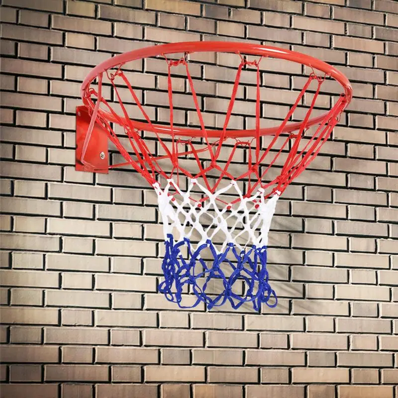 Wall-Mounted Basketball Hoop with Net, Red