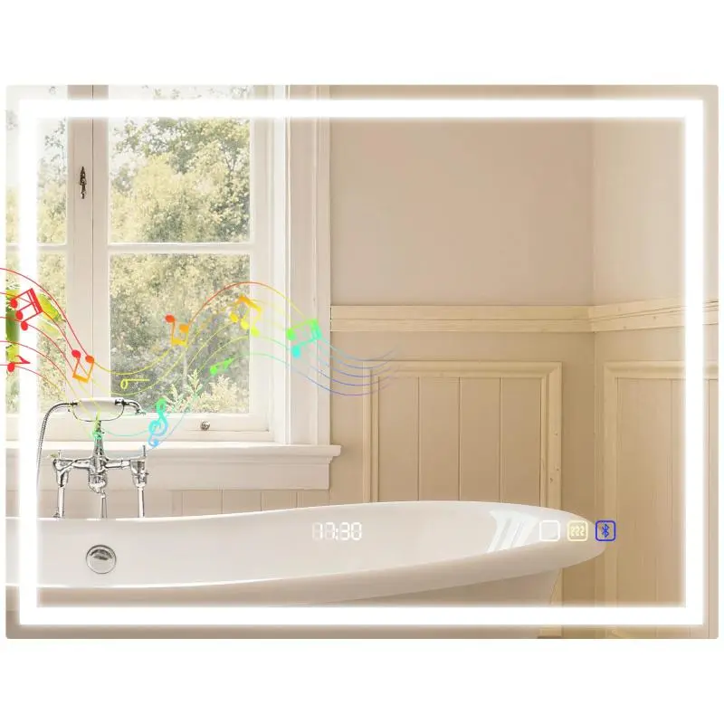 LED Bathroom Mirror with Bluetooth, 90 x 70 cm