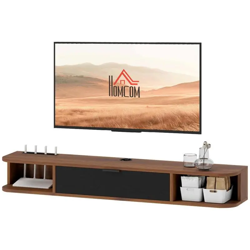 Wall-Mounted TV Stand with Drop-Down Door, 120 cm