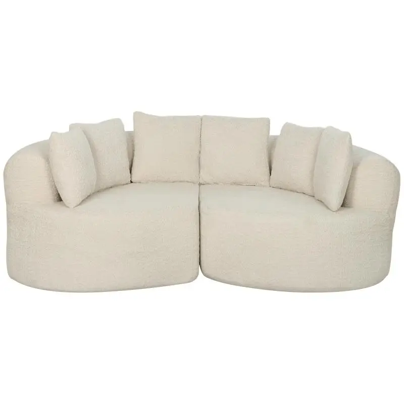 Curved Chenille 3-Seater Sofa, 188 cm