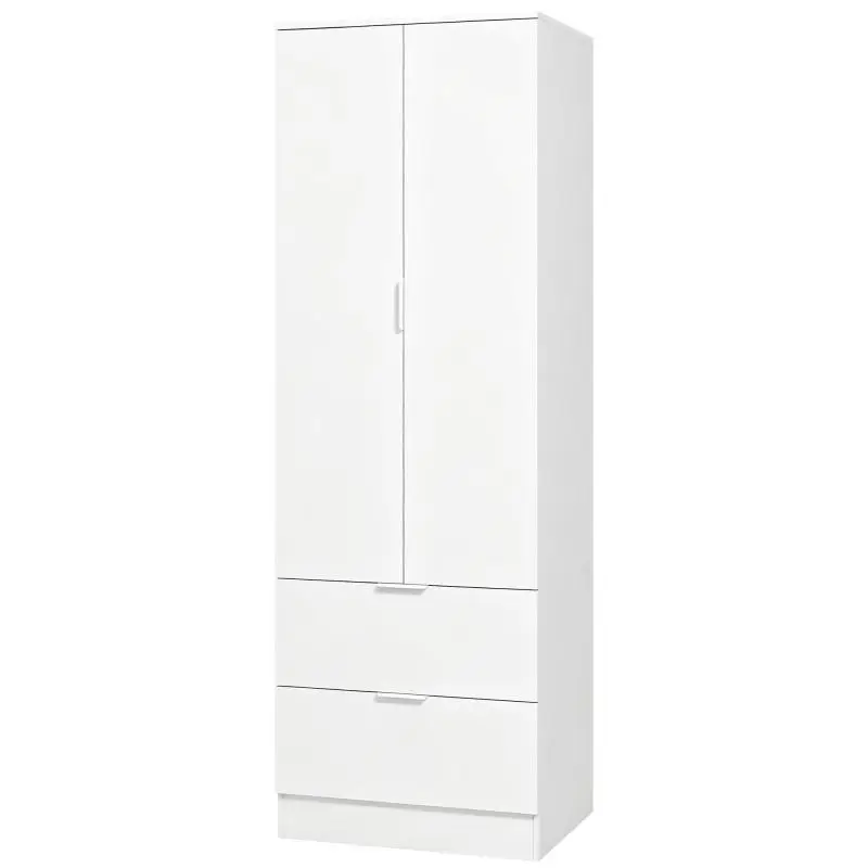 Bedroom Wardrobe with 2 Drawers, 60 x 47 x 180 cm
