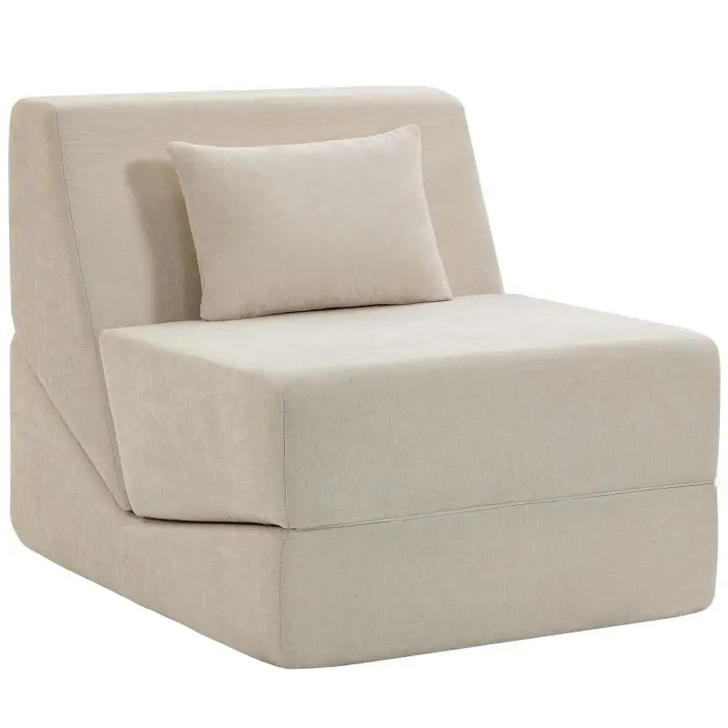3-in-1 Folding Sofa Bed with Cushion and Backrest