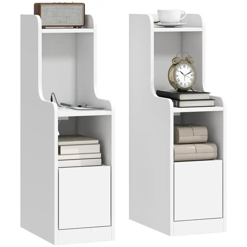 Set of 2 Bedside Tables with Charging Station