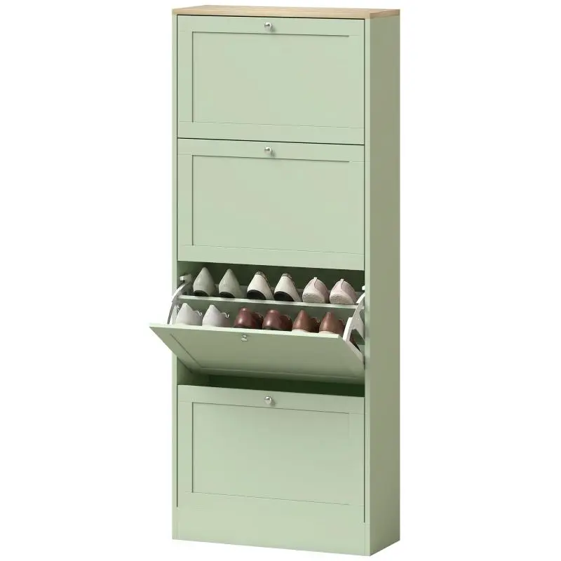 Shoe Cabinet, 24-Pair, Green